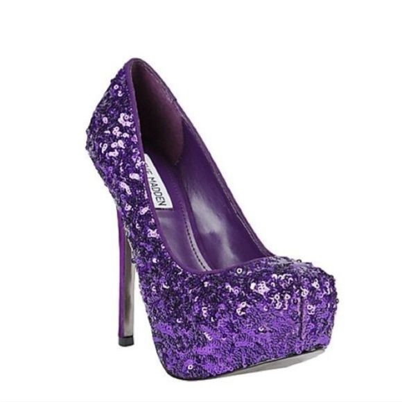 Steve Madden Bitter Purple Sequin Heels - Picture 16 of 16